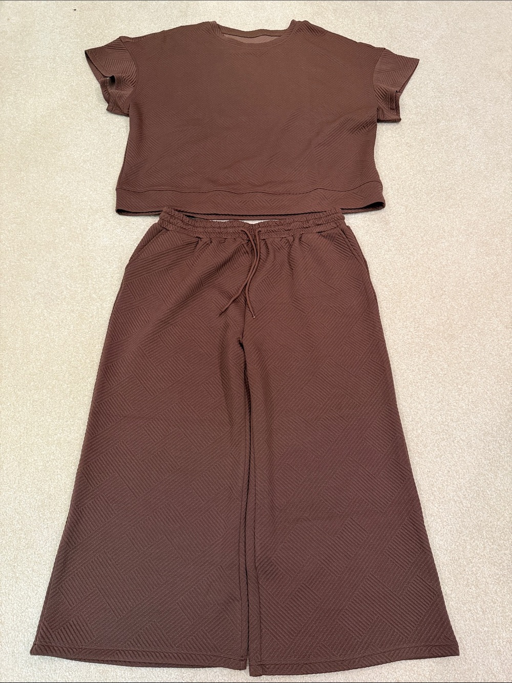 Two-Piece Ribbed Set in Deep Brown - Sets